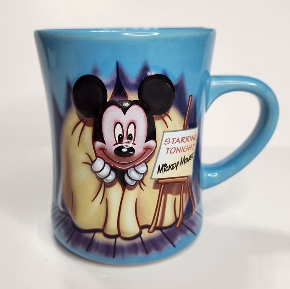 Disney Mug Cup 3D Mickey Mouse Theater Starring Tonight Coffee Tea Collectible - Picture 2 of 9